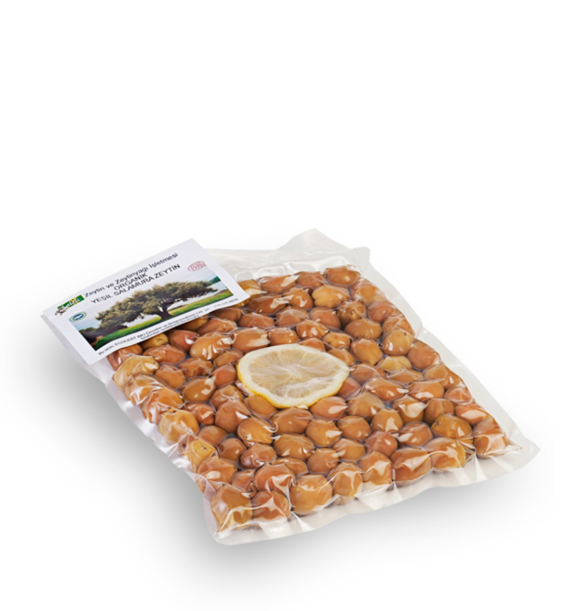 Organik Yeşil Salamura Zeytin 360 gr. vakumlu paket  (YENİ SEZON) resmi