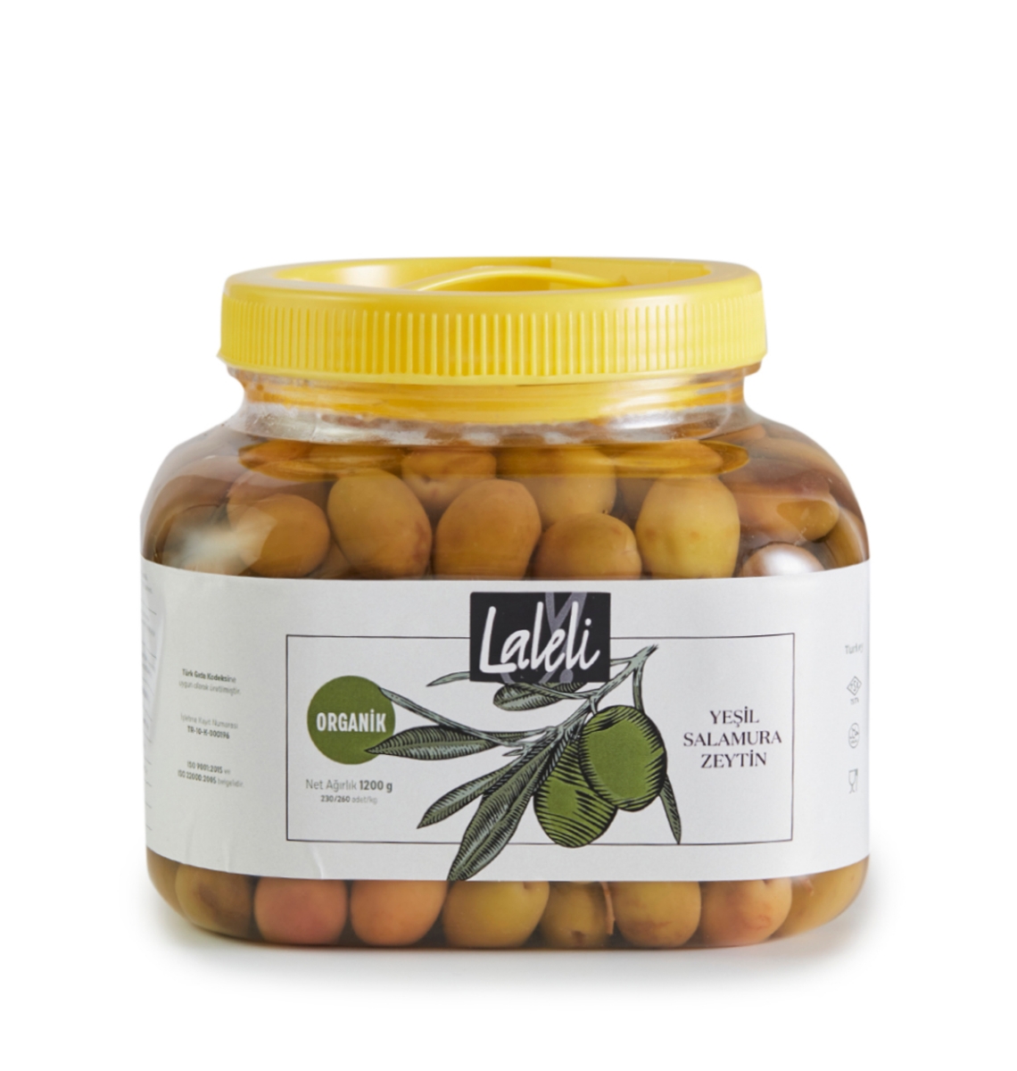 Organik Yeşil Salamura Zeytin 1,2kg  Pet Ambalaj (YENİ SEZON) resmi