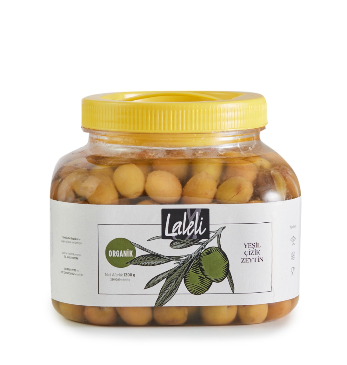 Organik Yeşil Çizik Zeytin 1,2kg Pet Ambalaj    resmi